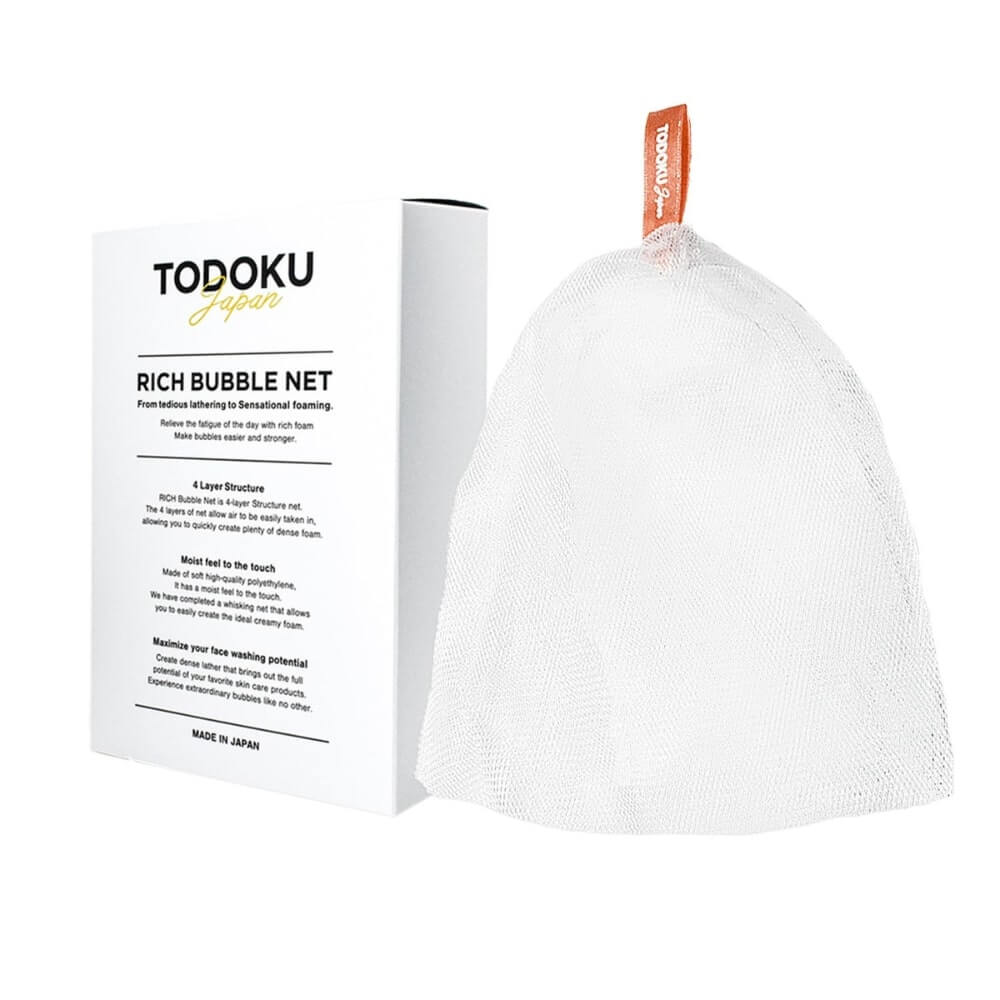 TODOKU Japan Rich Bubble Face Wash Soap Net, 4 Layer Mesh, Marshmallow Whip Maker - TODOKU Japan - Japanese Beauty Skin Care and Cosmetics