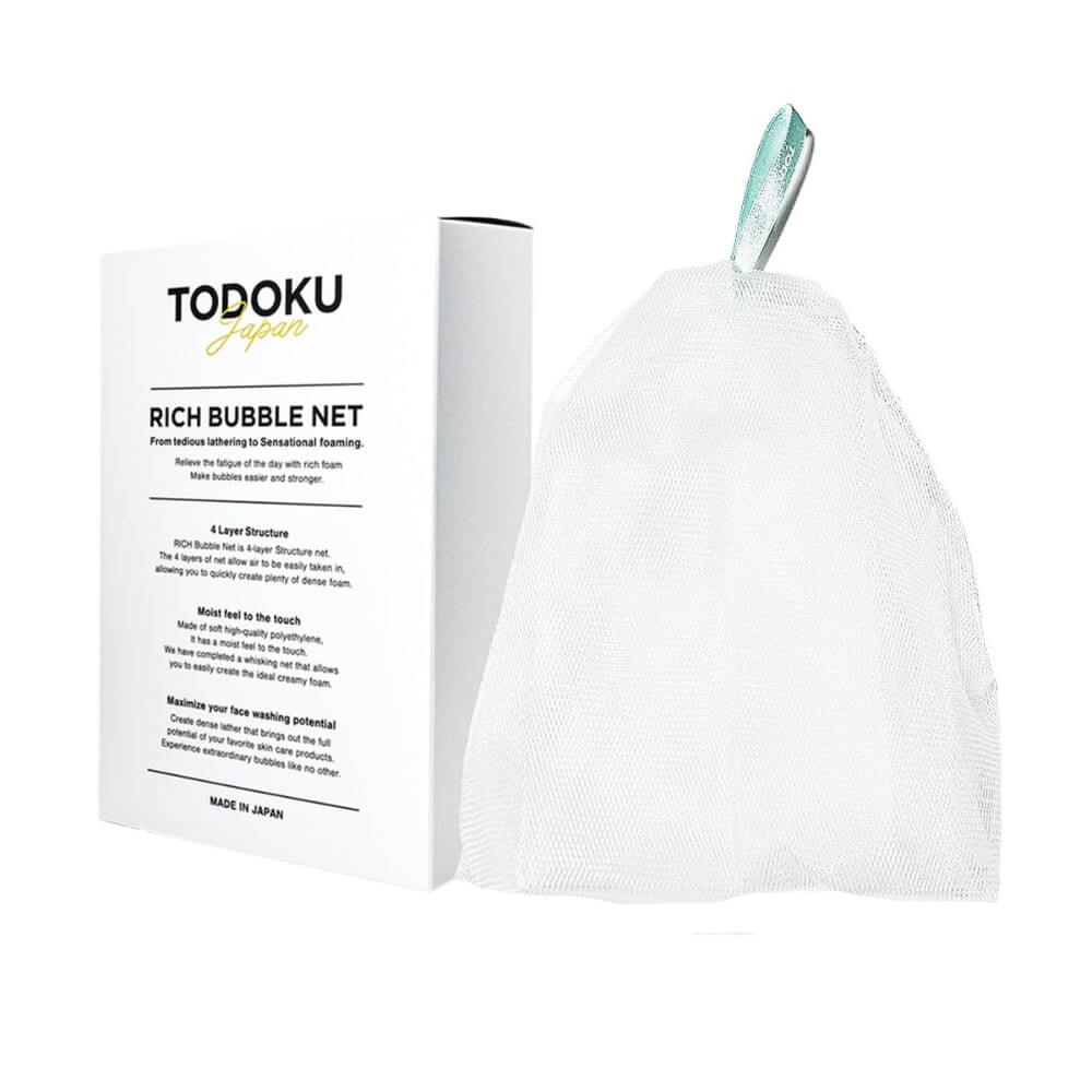 TODOKU Japan Rich Bubble Face Wash Soap Net, 4 Layer Mesh, Marshmallow Whip Maker - TODOKU Japan - Japanese Beauty Skin Care and Cosmetics