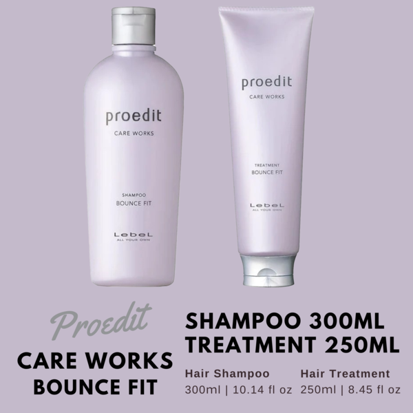 Lebel Proedit Care Works Hair Shampoo 300ml & Hair Ttreatment 250ml Set - Bounce Fit - TODOKU Japan - Japanese Beauty Skin Care and Cosmetics