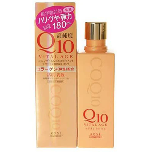 Kose Vital Age Q10 Facial Milky Lotion - 180ml - TODOKU Japan - Japanese Beauty Skin Care and Cosmetics