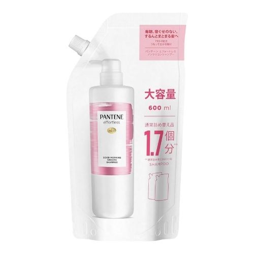 PANTENE Effortless Good Morning Smooth  Shampoo - Refill - 600ml - TODOKU Japan - Japanese Beauty Skin Care and Cosmetics