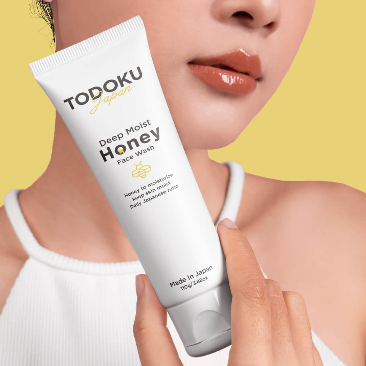 TODOKU JAPAN Deep Moist Honey Face Wash - Hydrating Japanese Cleanser with Honey .11