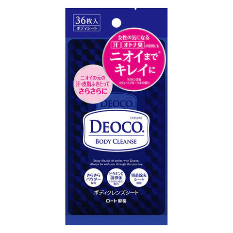 Rohto DEOCO Body Cleanse Sheet - 36 Sheets - TODOKU Japan - Japanese Beauty Skin Care and Cosmetics