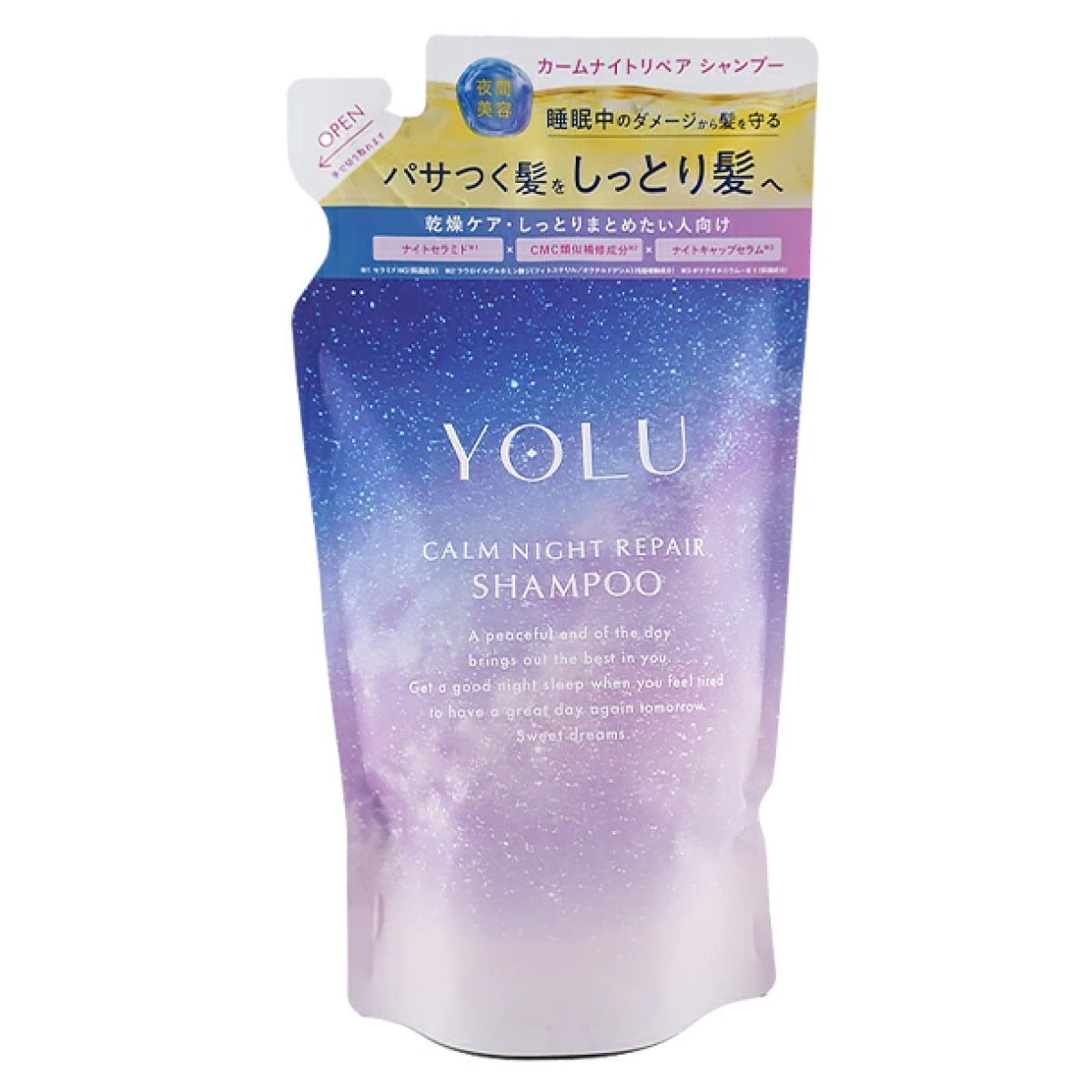 YOLU Night Beauty Shampoo Refill 370ml - Calm Night Repair