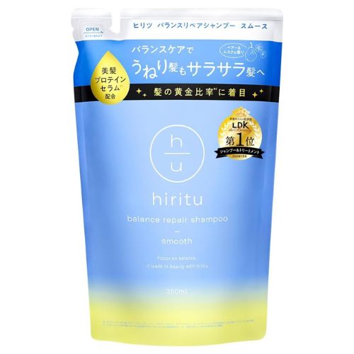 hiritu Balance Repair Smooth Shampoo Refill 350ml - Pear & Musk Scent - TODOKU Japan - Japanese Beauty Skin Care and Cosmetics