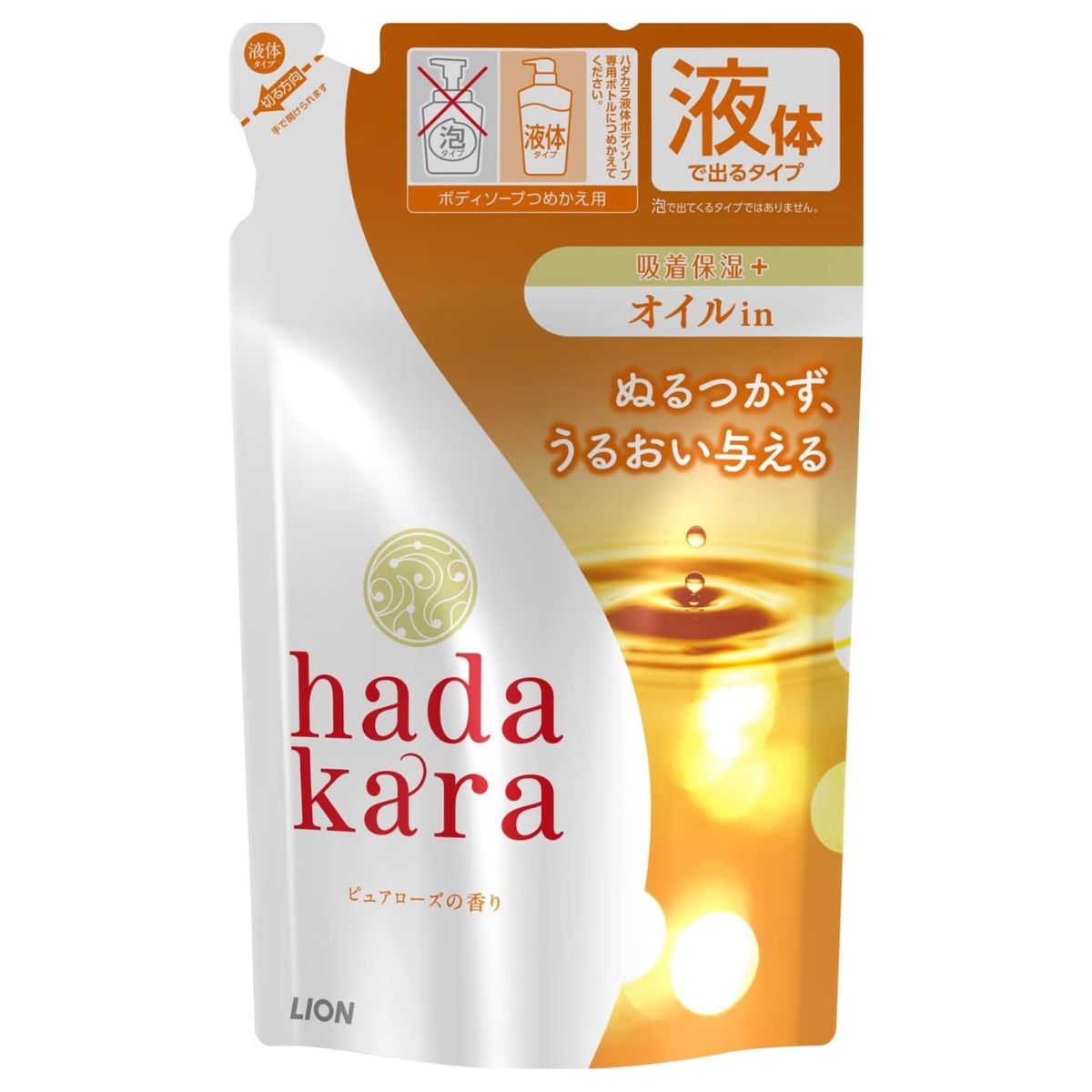 Hadakara Body Soap Oil-in 340ml - Pure Rose Scent - TODOKU Japan - Japanese Beauty Skin Care and Cosmetics