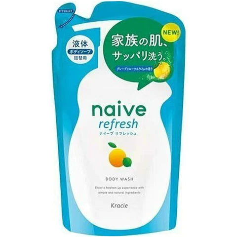 Naive Refresh Body Soap Liquid Type With Sea Mud Refill - 380ml - TODOKU Japan - Japanese Beauty Skin Care and Cosmetics