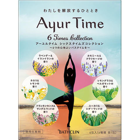 Bathclin Ayur Time Bath Salts 6Times Collection - 6pc - TODOKU Japan - Japanese Beauty Skin Care and Cosmetics