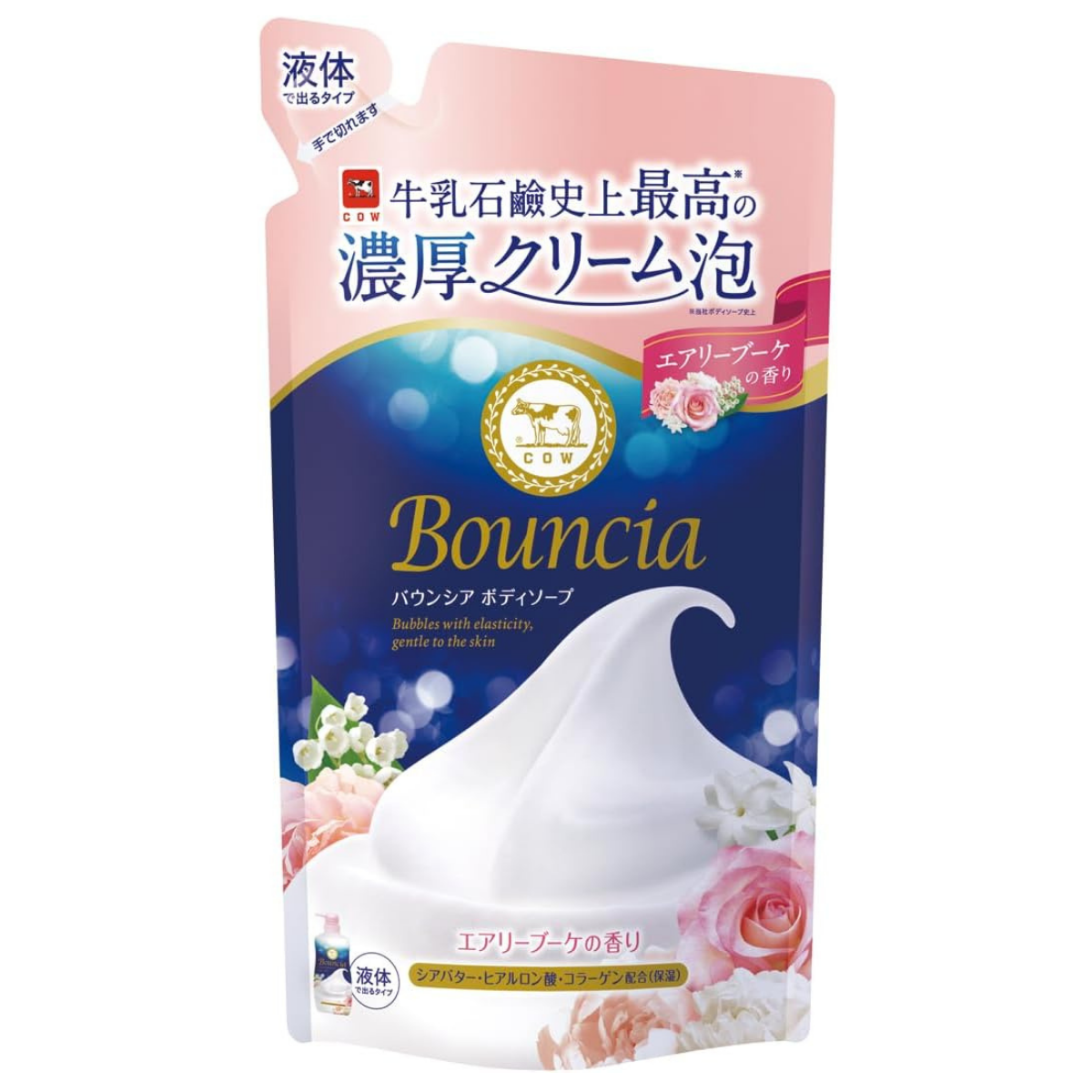 Cow Brand Bouncia Body Soap Airy Bouquet Scent Refill - 360mL