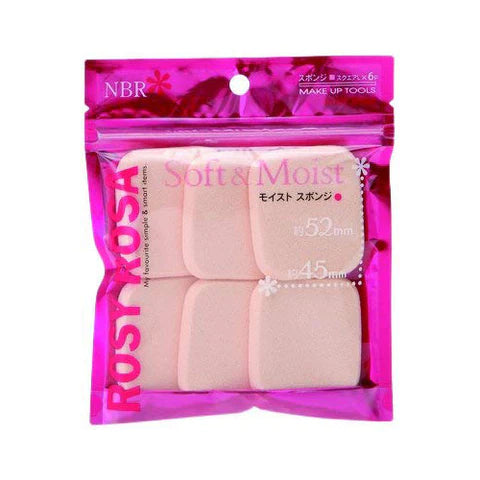 Rosy Rosa Moist Sponge - Square L - 6P - TODOKU Japan - Japanese Beauty Skin Care and Cosmetics