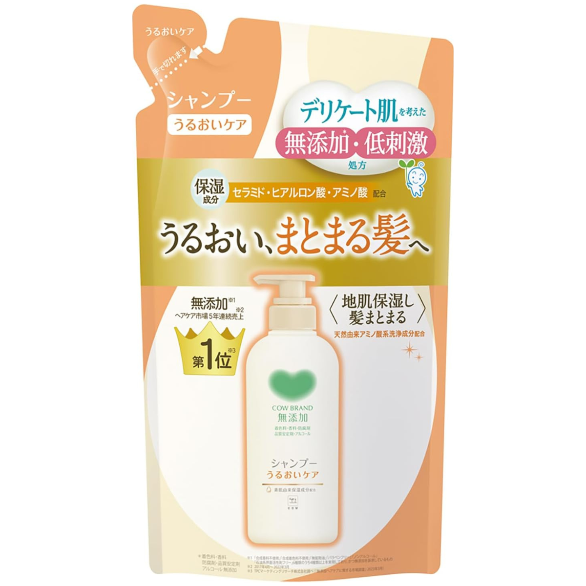 Cow Brand Additive Free Shampoo Moist Refill - 360mL