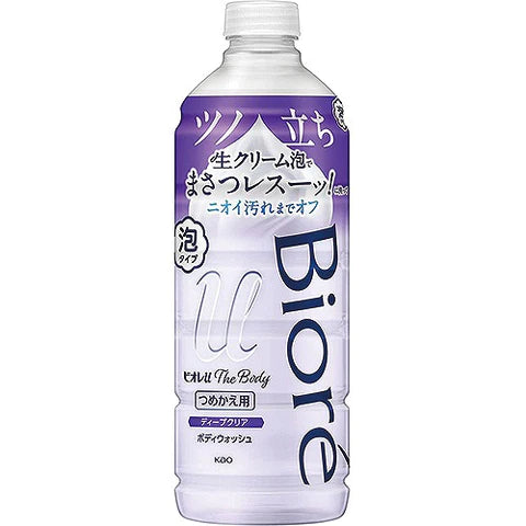 Biore U The Body Foam Body Wash - Refill - 440ml - Deep Clear - TODOKU Japan - Japanese Beauty Skin Care and Cosmetics