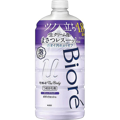 Biore U The Body Foam Body Wash - Refill - 780ml - Deep Clear - TODOKU Japan - Japanese Beauty Skin Care and Cosmetics