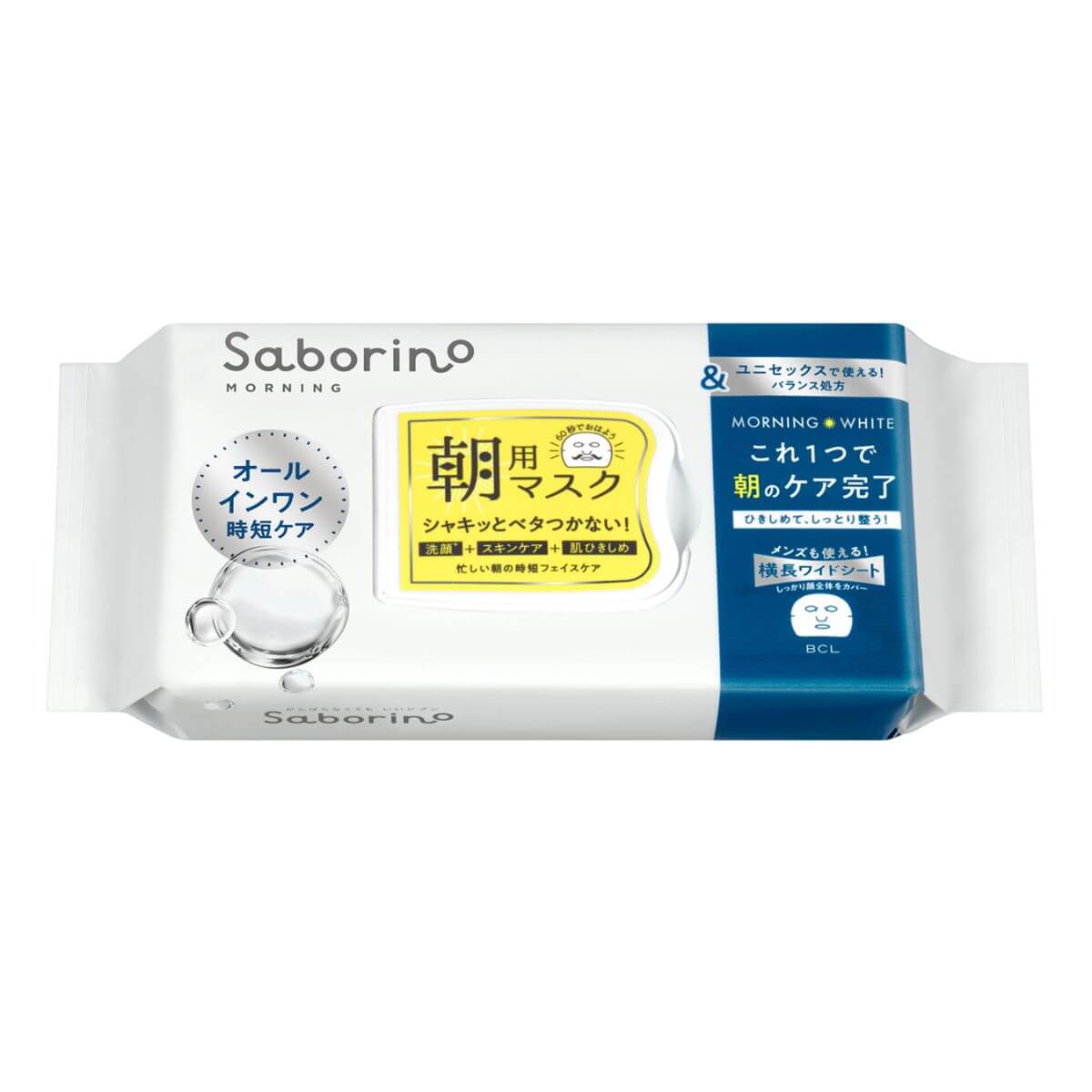 Bcl Saborino Mezama Sheets White Morning Face Mask - 32 Sheets - TODOKU Japan - Japanese Beauty Skin Care and Cosmetics