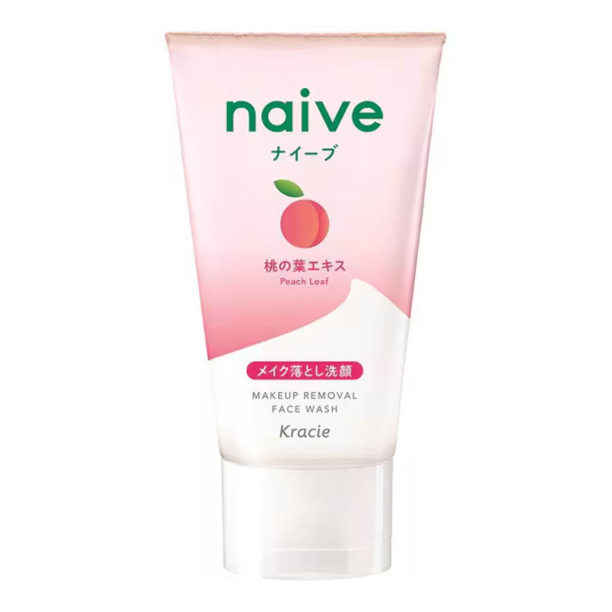 Kracie naive Makeup Remover Facial Ｗash Foam Peach Leaf Extract - 45g