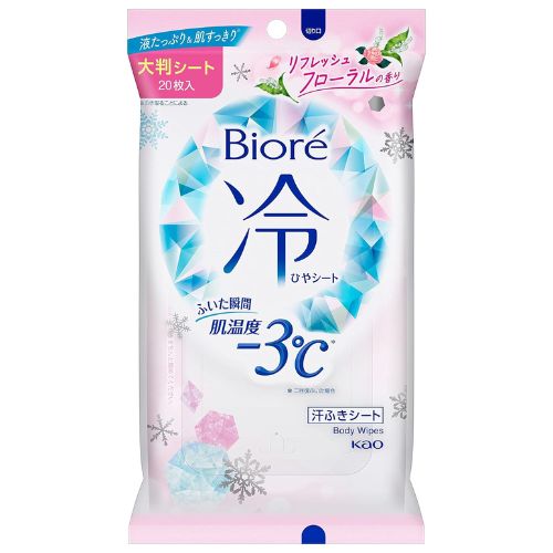 Biore Cool Body Sheet - 20sheet - Refresh Floral - TODOKU Japan - Japanese Beauty Skin Care and Cosmetics