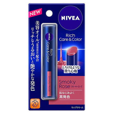 Nivea Rich Care & Color Lip 2.0g SPF20 PA++ - Smokey Rose - TODOKU Japan - Japanese Beauty Skin Care and Cosmetics