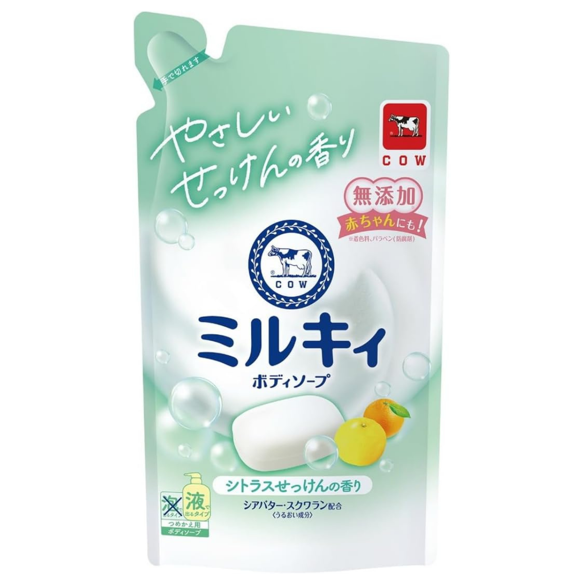 Cow Brand Milky Body Soap Citrus Soap Scent Refill - 360mL