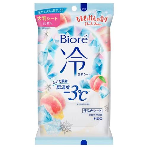 Biore Cool Body Sheet - 20sheet - Peach Soap - TODOKU Japan - Japanese Beauty Skin Care and Cosmetics