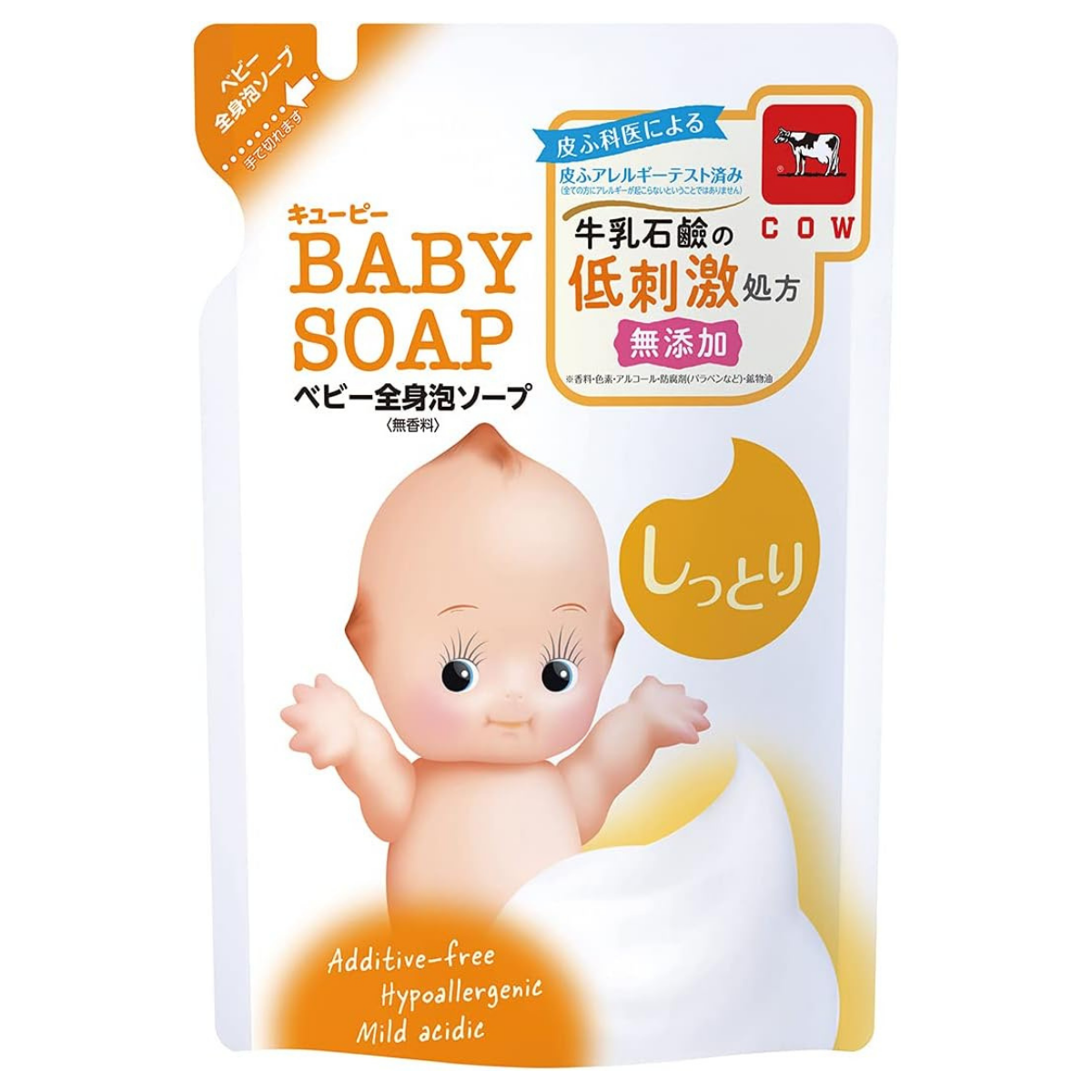 Cow Brand Kewpie Baby Whole Body Soap Foam Type Moist Refill - 350mL