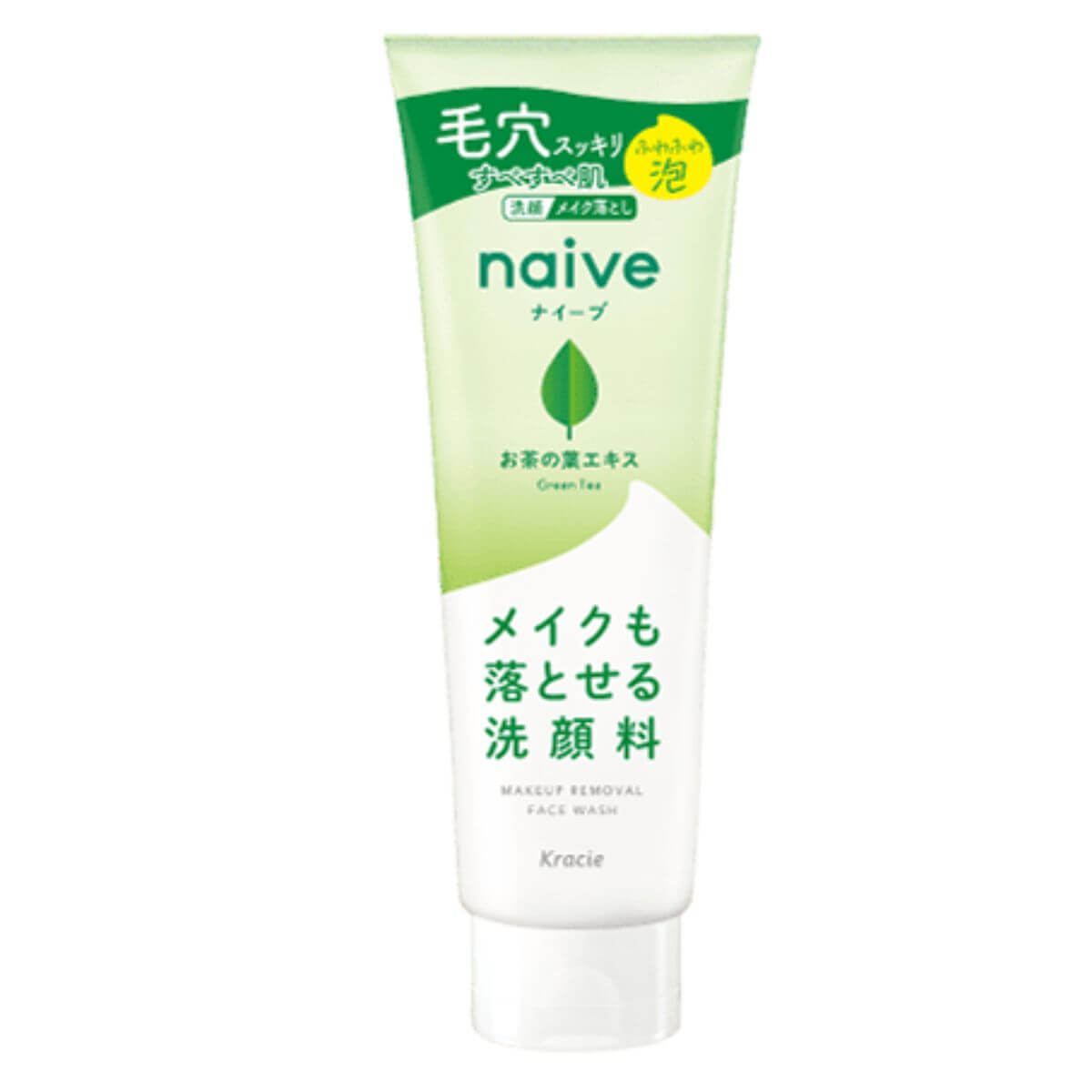 Kracie naive Makeup Remover Facial Ｗash Clear Pores Contains Tea Leaf Extract - 200g