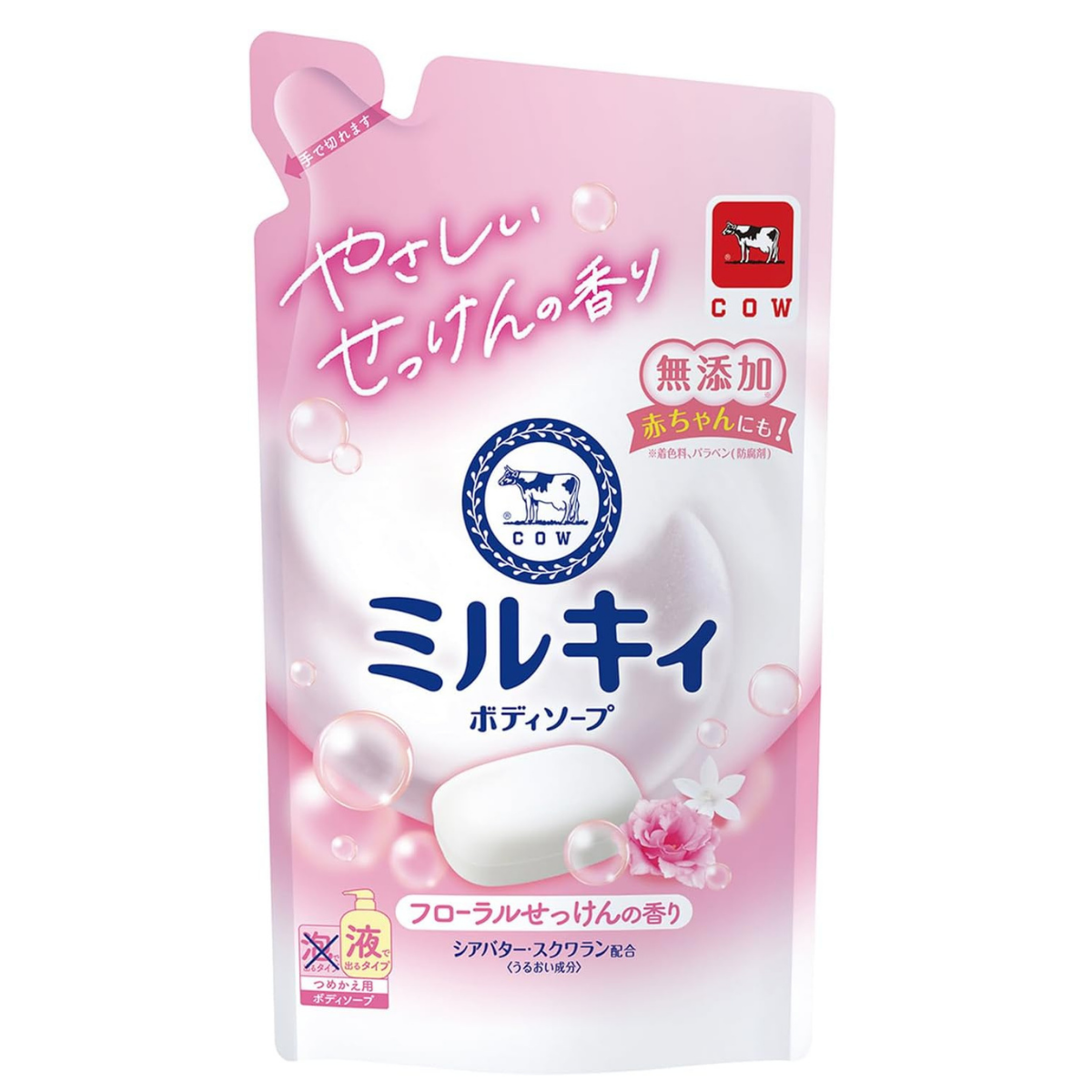 Cow Brand Milky Body Soap Floral Soap Scent Refill - 360mL