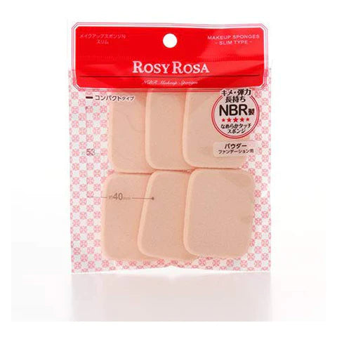 Rosy Rosa Makeup Sponge N - Slim - 6P - TODOKU Japan - Japanese Beauty Skin Care and Cosmetics