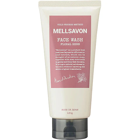 Mellsavon Face Wash Floral Herb 130ml - Moist Type - TODOKU Japan - Japanese Beauty Skin Care and Cosmetics