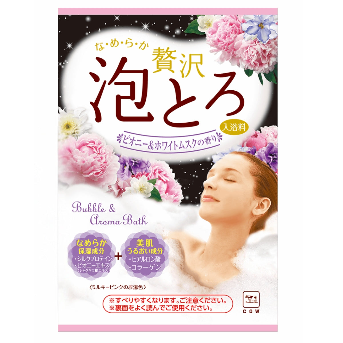 Cow Brand Oyumonogatari Luxury Foam Bath Salt Peony And White Musk - 30g