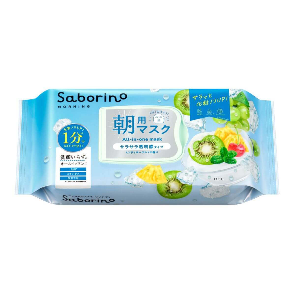 Bcl Saborino Mezama Sheet Smooth and Transparent Morning Face Mask - 28 Sheets - TODOKU Japan - Japanese Beauty Skin Care and Cosmetics