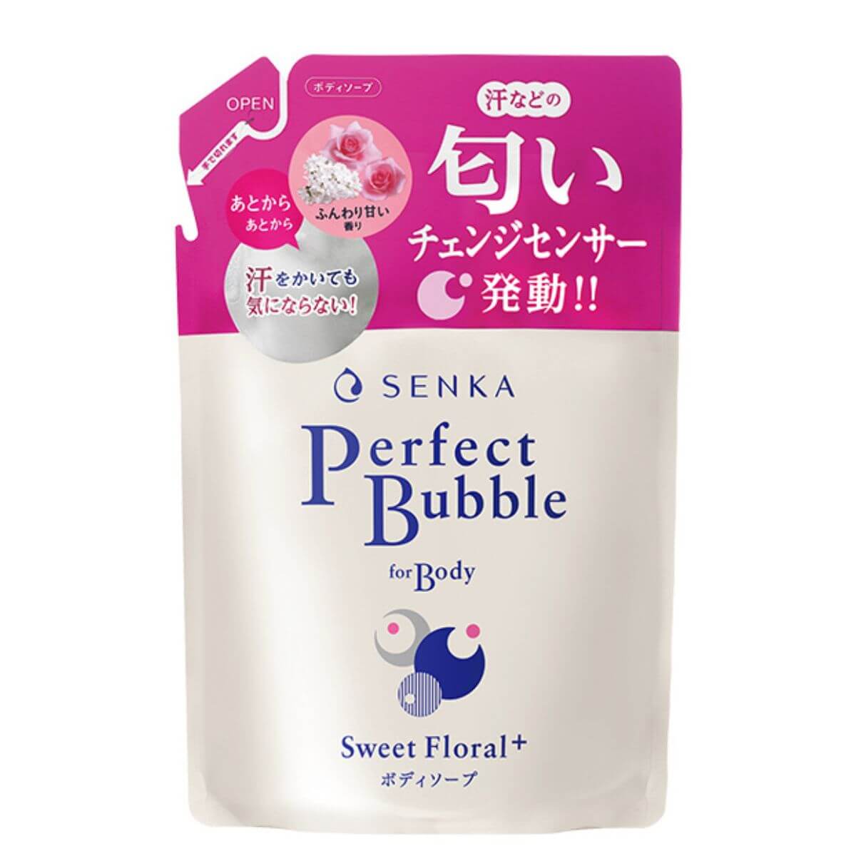Senka Perfect Bubble For Body Sweet Floral N - 350mL Refill - TODOKU Japan - Japanese Beauty Skin Care and Cosmetics
