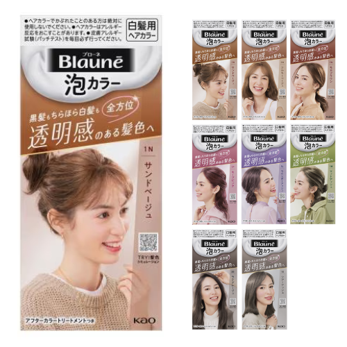 Kao Blaune Bubble Hair Color - Natural Series - TODOKU Japan - Japanese Beauty Skin Care and Cosmetics