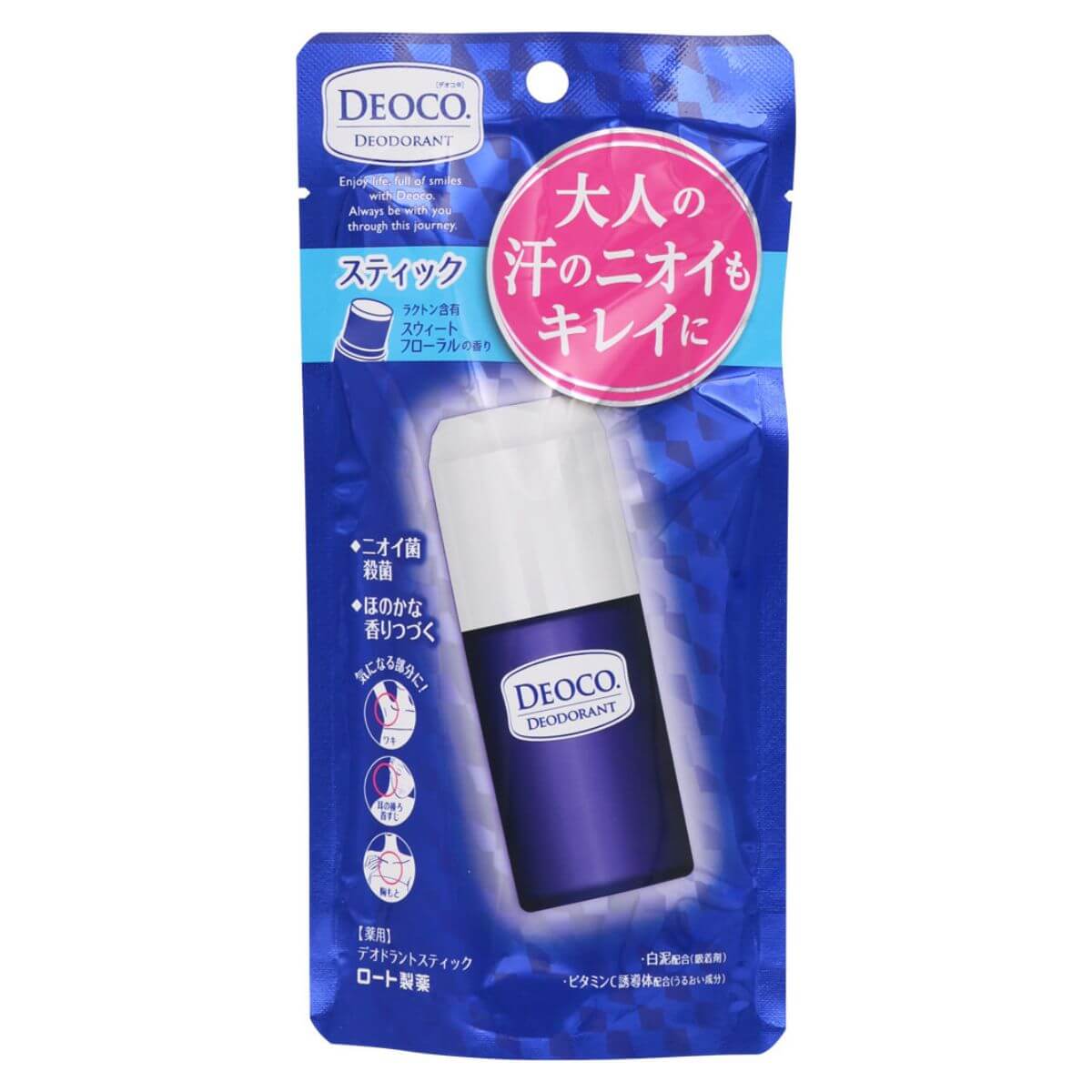 Rohto DEOCO Deodorant Stick Sweet Floral Scent - 13g