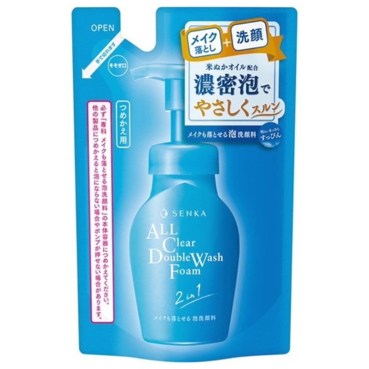 Senka All Clear Double Facial Wash Foam - 130mL Refill - TODOKU Japan - Japanese Beauty Skin Care and Cosmetics