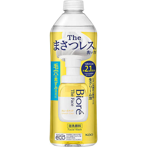 Biore The Face Facial Wash Foam - Refill - 340ml - Smooth Clear - TODOKU Japan - Japanese Beauty Skin Care and Cosmetics