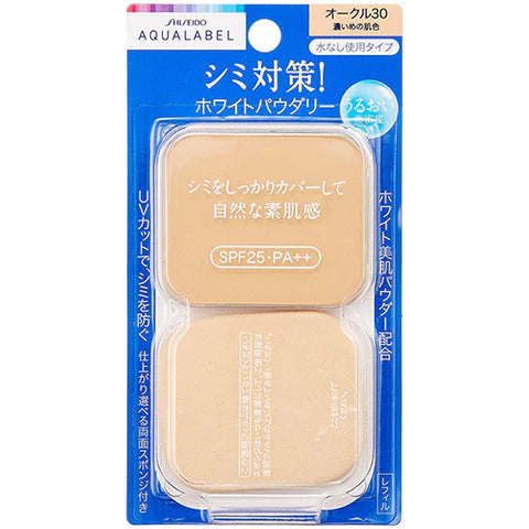 Shiseido Aqualabel White Powdery Foundation Ocher 30 - SPF25 / PA++ - 11.5g - Refill - TODOKU Japan