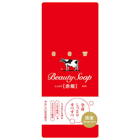 Cow Brand Soap Red Box 100g 6Pieces - TODOKU Japan - Japanese Beauty Skin Care and Cosmetics
