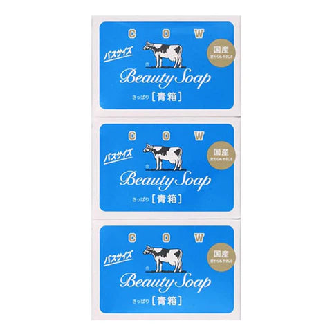 Cow Brand Soap Blue Box 100g 3Pieces - TODOKU Japan - Japanese Beauty Skin Care and Cosmetics