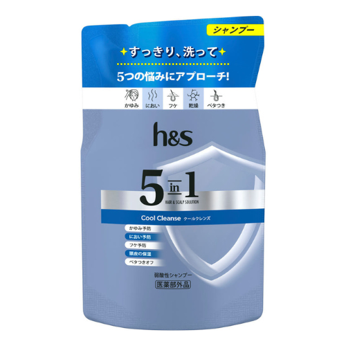 H&S 5 in 1 Hair Scalp Solution Shampoo 290g Refill - Cool Cleanse - TODOKU Japan - Japanese Beauty Skin Care and Cosmetics