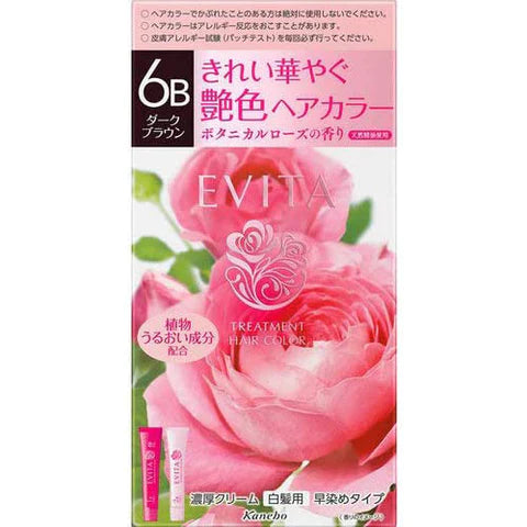 Kanebo EVITA Treatment Hair Color - 6B Dark Brown - TODOKU Japan - Japanese Beauty Skin Care and Cosmetics