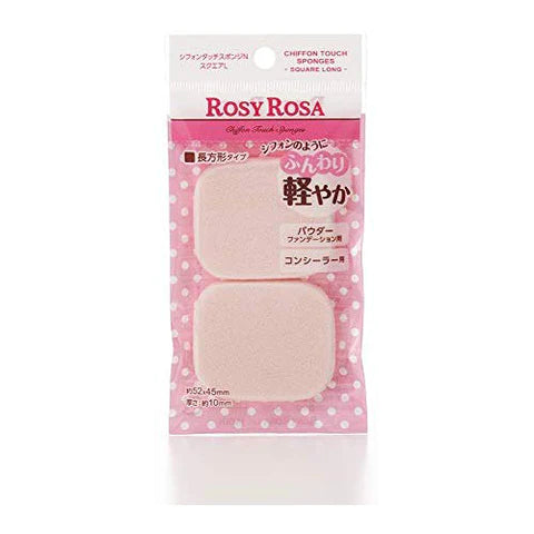 Rosy Rosa Chiffon Touch Sponge N - Square L - 2P - TODOKU Japan - Japanese Beauty Skin Care and Cosmetics