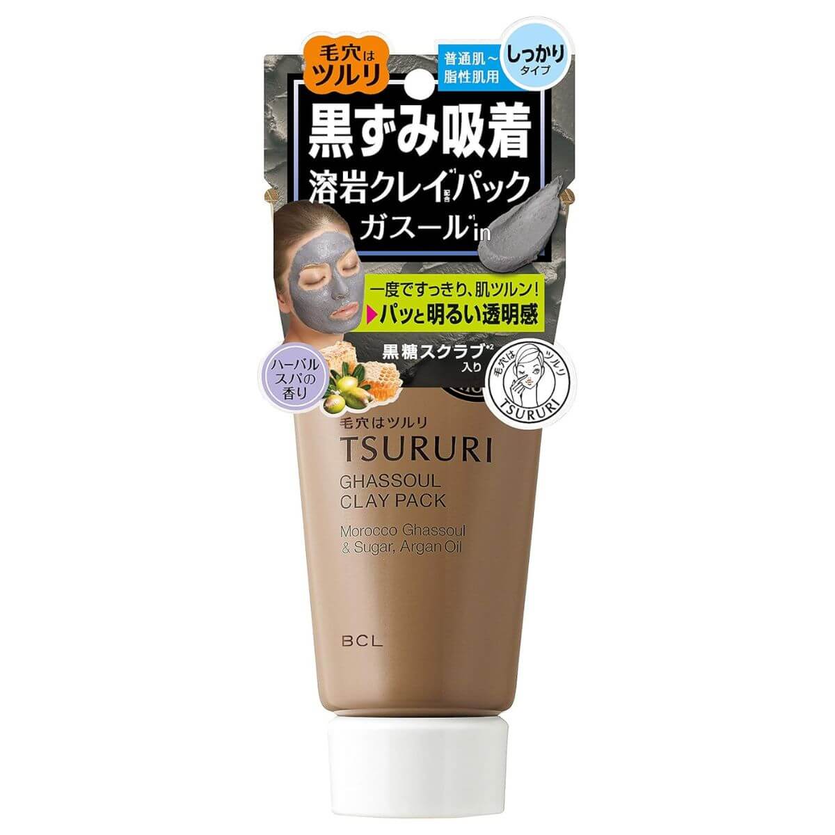 BCL Tsururi Ghassoul Face Pack Herbal Spa Scent - 150g - TODOKU Japan - Japanese Beauty Skin Care and Cosmetics