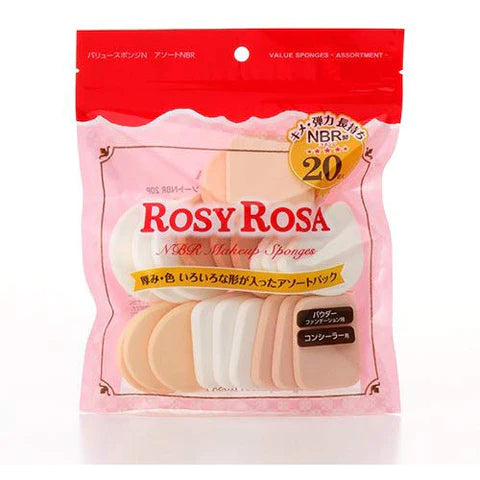 Rosy Rosa Value Sponge N - Assorted Nbr - 20P - TODOKU Japan - Japanese Beauty Skin Care and Cosmetics