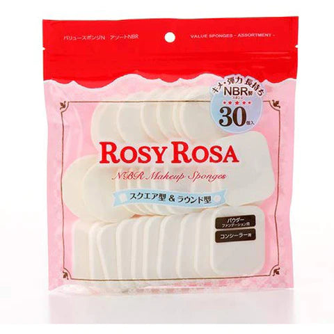Rosy Rosa Value Sponge N - Assorted Nbr - 30P - TODOKU Japan - Japanese Beauty Skin Care and Cosmetics
