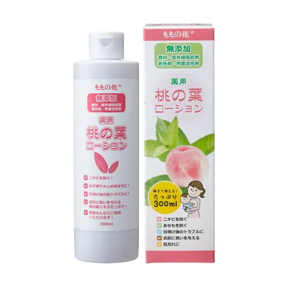 Original Medicated Peach Leaf Lotion - 300mL - TODOKU Japan - Japanese Beauty Skin Care and Cosmetics