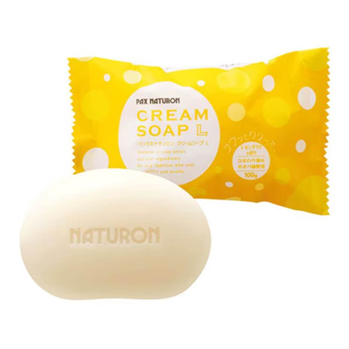 PAX NATURON Cream Soap L Contains Lemongrass And Rosemary Essential Oils Lemongrass Scent - 100g - TODOKU Japan - Japanese Beauty Skin Care and Cosmetics