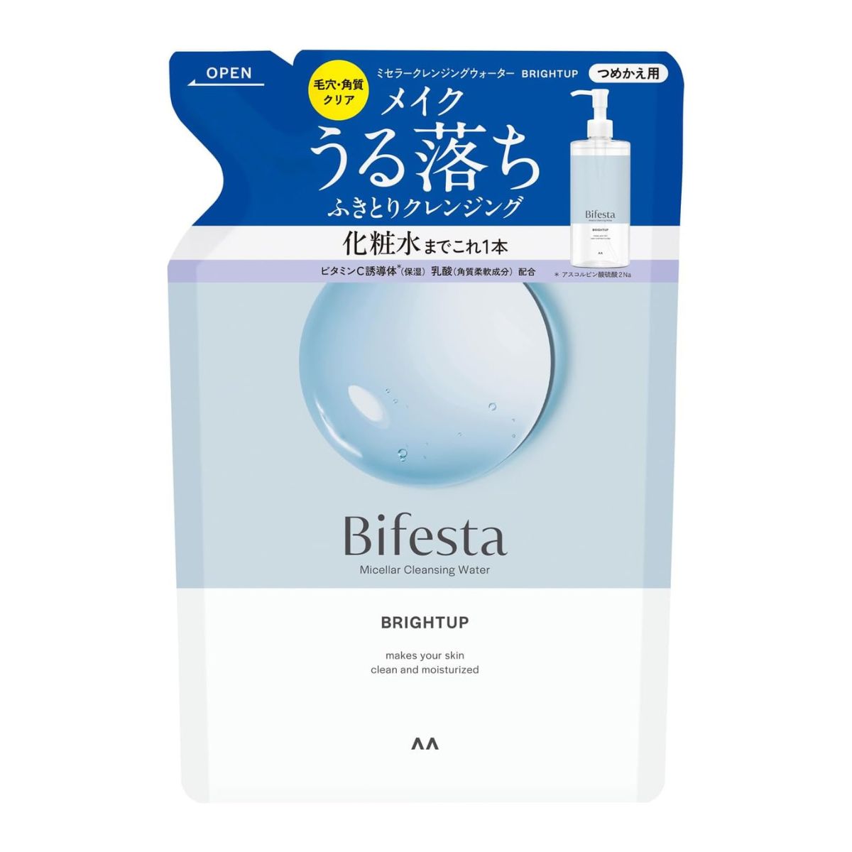 Bifesta Micellar Cleansing Water 360ml Refill - Bright Up - TODOKU Japan - Japanese Beauty Skin Care and Cosmetics