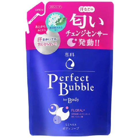 Shiseido Senka Perfect Bubble For Body Floral Plus N  350ml  Refill - TODOKU Japan - Japanese Beauty Skin Care and Cosmetics