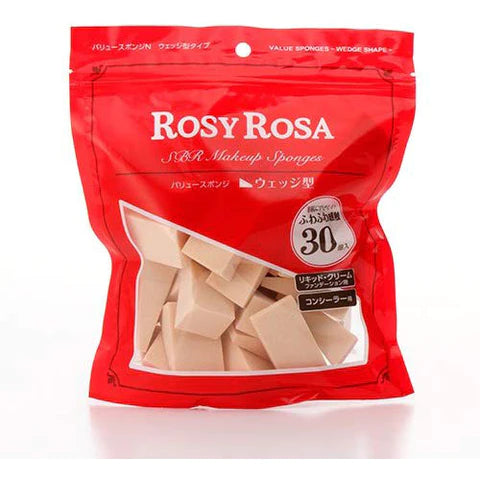 Rosy Rosa Value Sponge N - Wedge Type - 30P - TODOKU Japan - Japanese Beauty Skin Care and Cosmetics