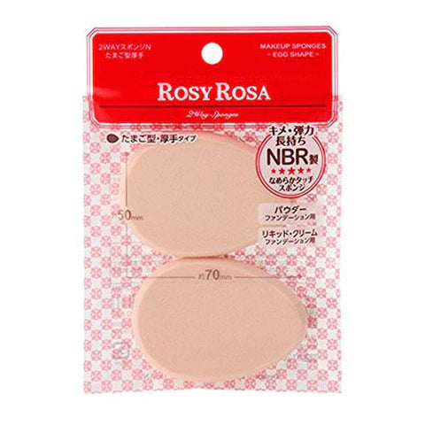 Rosy Rosa 2Way Sponge N - Egg Type Thick - 2P - TODOKU Japan - Japanese Beauty Skin Care and Cosmetics